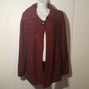 Karen Scott Cardigan Long Sleeve Red Size Medium